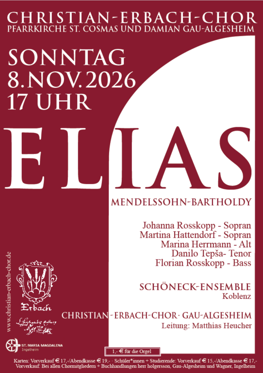 Unser JAHRESKONZERT am Sonntag, 08. November 2026