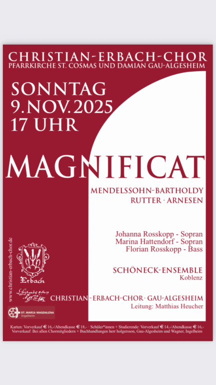 Unser JAHRESKONZERT am Sonntag, 09. November